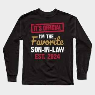 It's official I'm the favorite son in law established  2024 | Best gift | Funny Saying Retro Long Sleeve T-Shirt